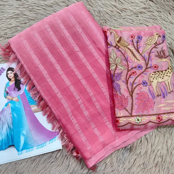 Double Colour Popcorn Saree |SR13